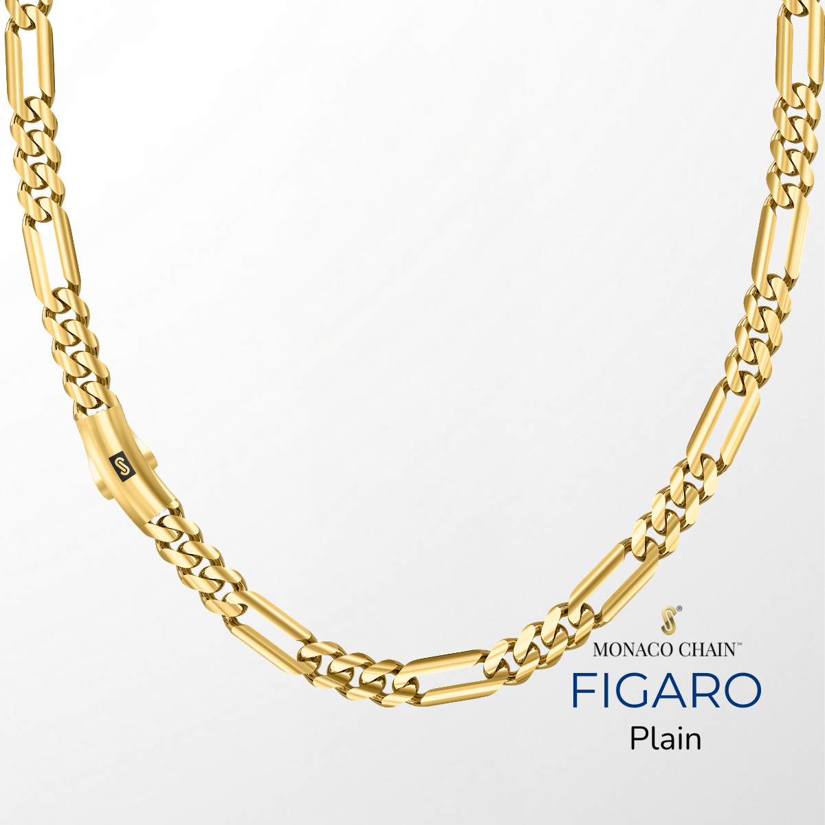Women's Necklace - Monaco Chain FIGARO Plain