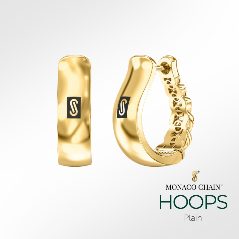 Women's Earrings - Monaco Chain HOOP Plain