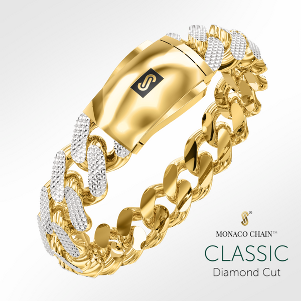 Pulsera De Hombre -Monaco Chain CLASSIC Diamond Cut