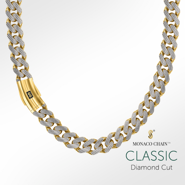 Men's Necklace Monaco Chain CLASSIC Diamond Cut