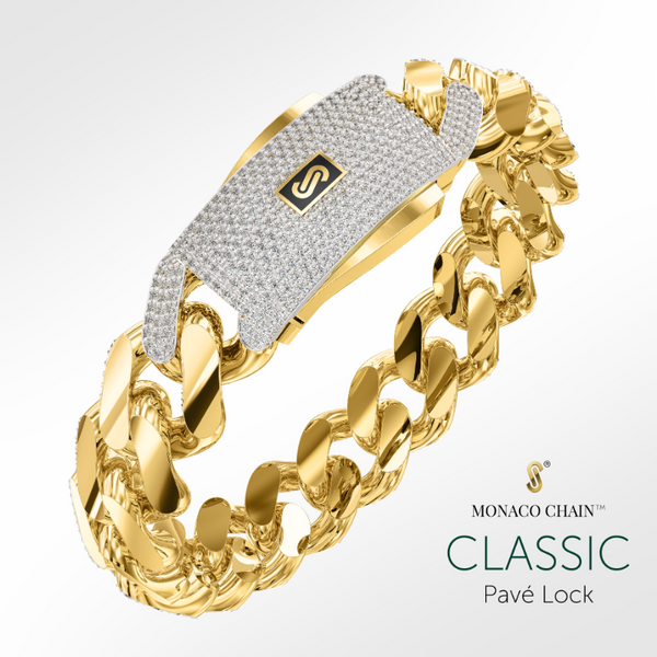 Pulsera De Hombre - Monaco Chain CLASSIC Pavé Lock