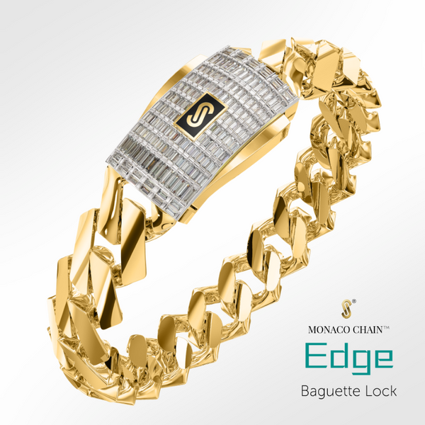 Men's Bracelet - Monaco Chain EDGE Baguette Lock