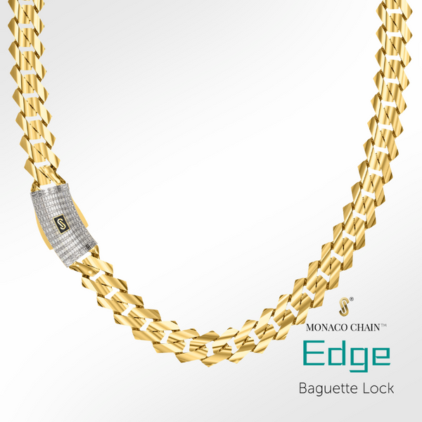 Men's Necklace - Monaco Chain EDGE Baguette Lock