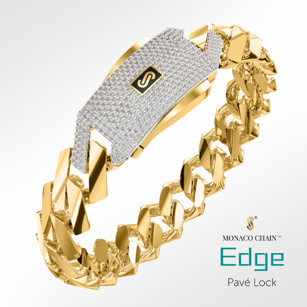 Pulsera De hombre - Monaco Chain EDGE Pavé Lock