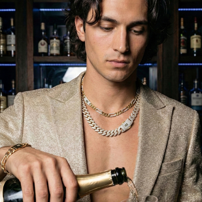 Men's Necklace - Monaco Chain EDGE Full Pavé
