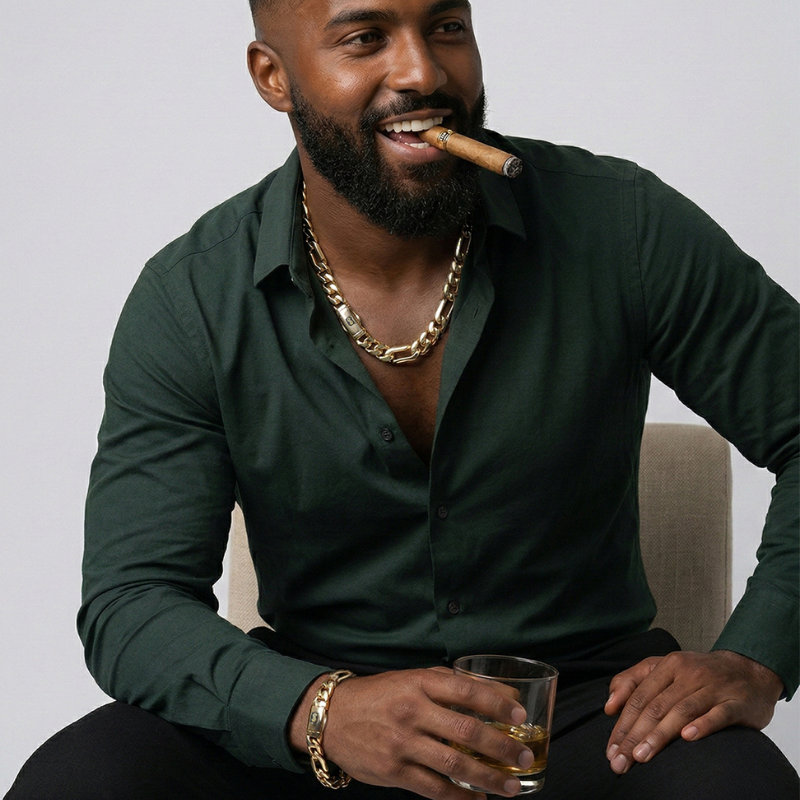 Men's Necklace - Monaco Chain FIGARO Plain