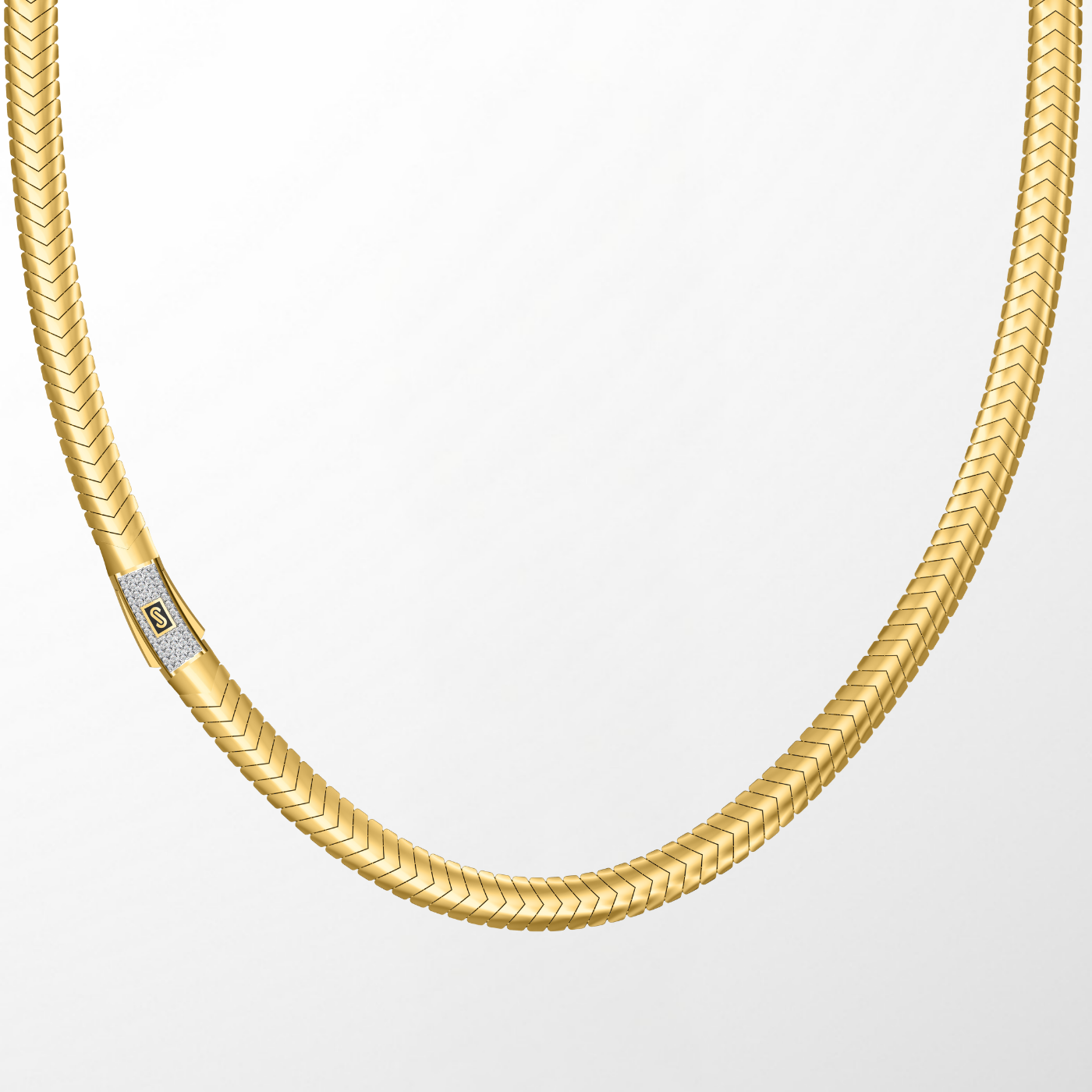 Men's Necklace- Monaco Chain MERM Pavé Lock