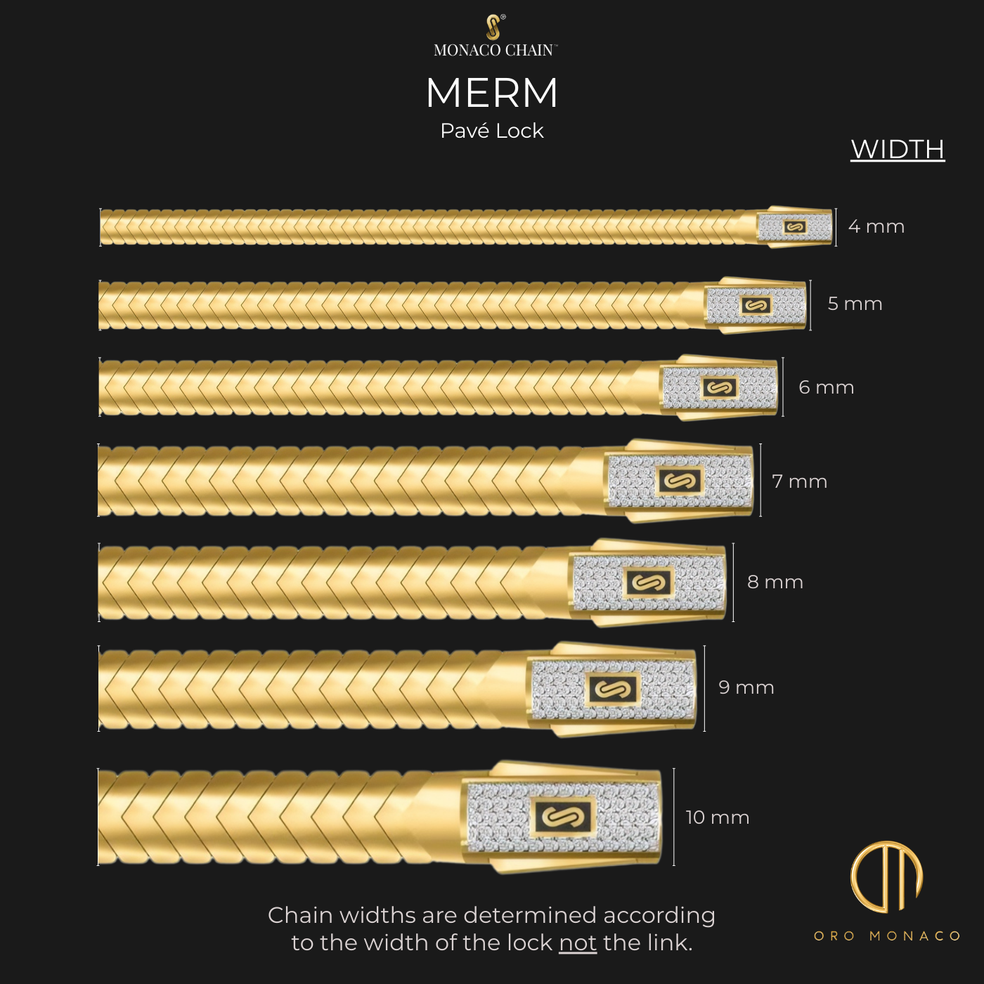 Men's Necklace- Monaco Chain MERM Pavé Lock