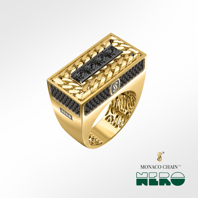 Men's Ring - Monaco Chain NERO 4