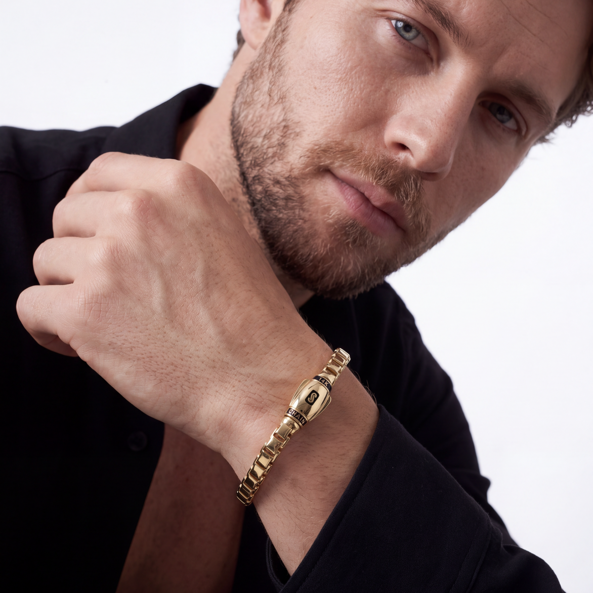 Men's Bracelet - Monaco Chain CUBE Plain