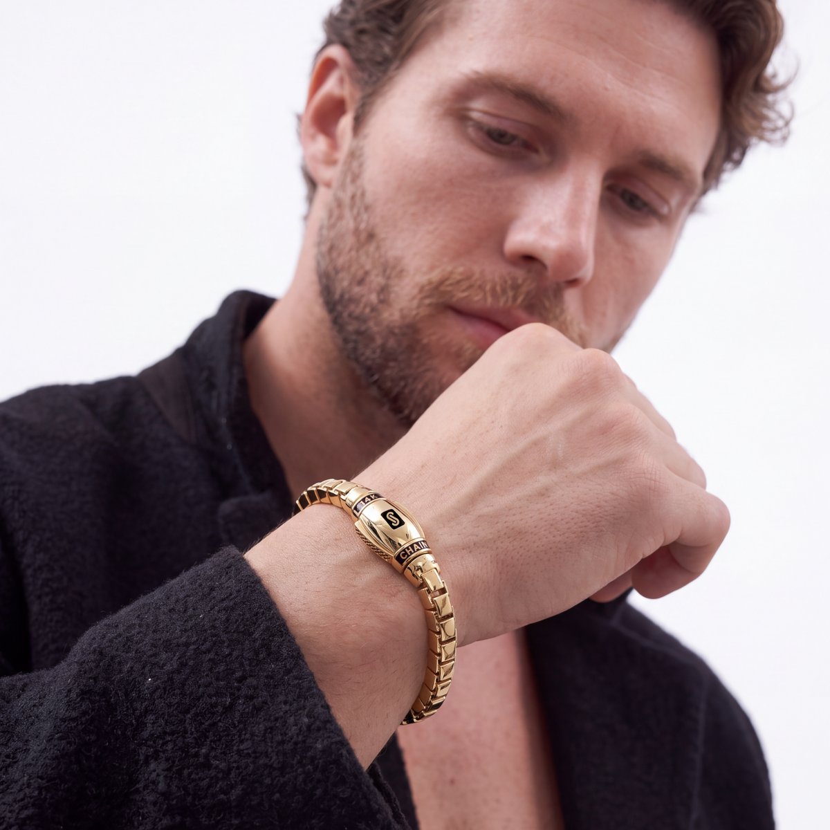 Men's Bracelet - Monaco Chain CUBE Plain