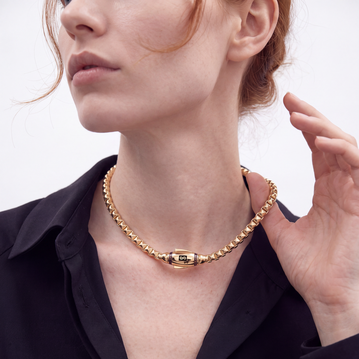 Men's Necklace - Monaco Chain CUBE Plain