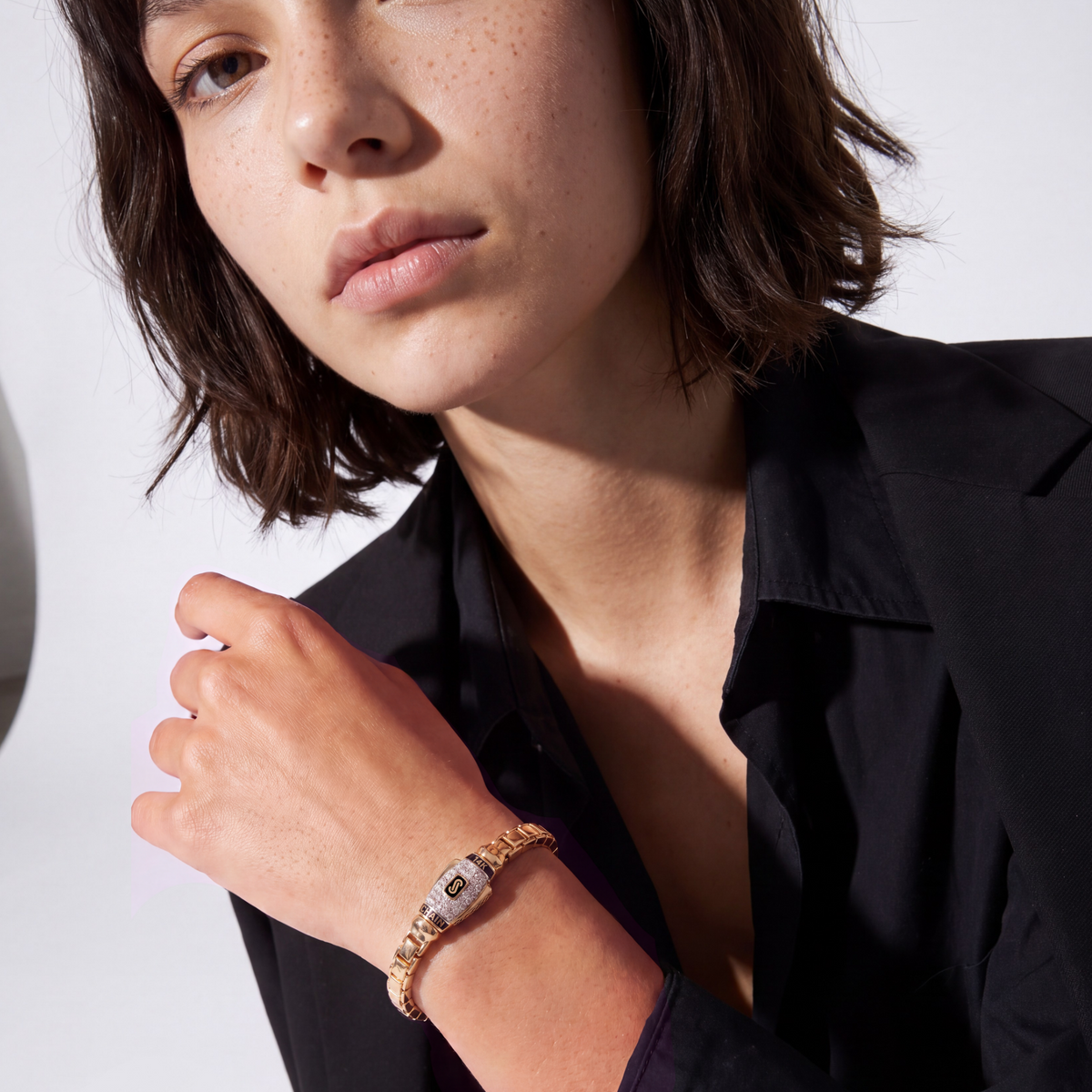 Women's Bracelet - Monaco Chain CUBE Pavé Lock
