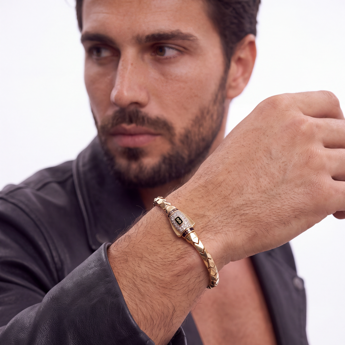 Men's Bracelet - Monaco Chain SPIN Pavé Lock