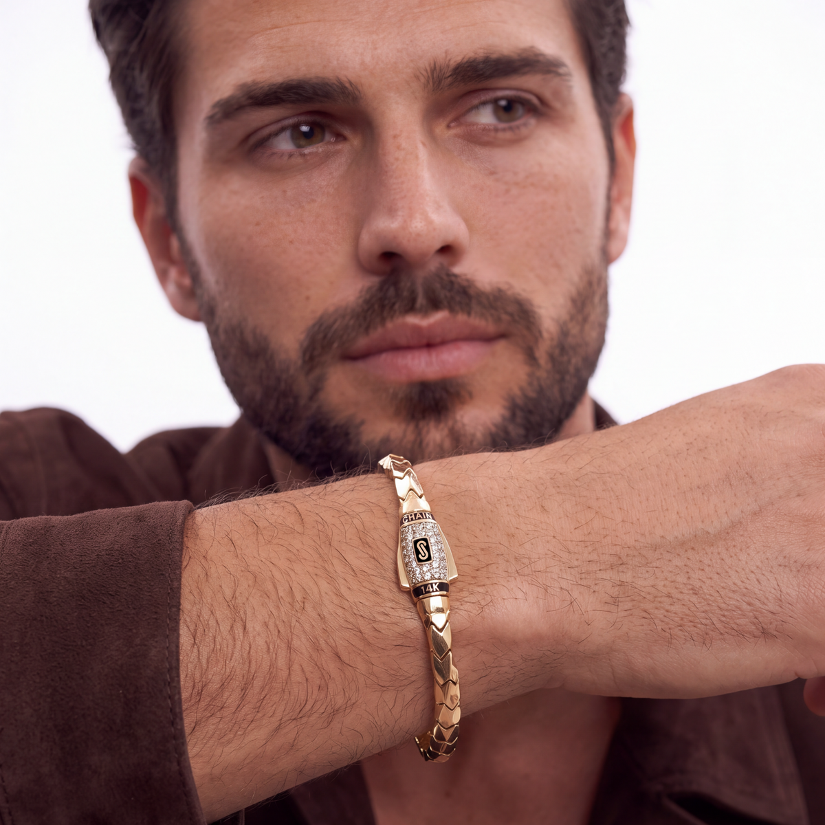 Men's Bracelet - Monaco Chain SPIN Pavé Lock