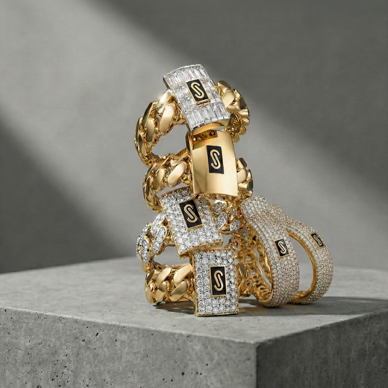 Anillo De Mujer - Monaco Chain CLASSIC Baguette Lock