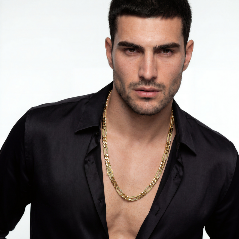 Men's Necklace - Monaco Chain FIGARO Alternate Flex