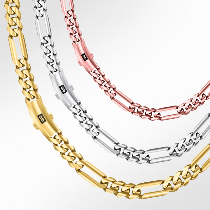 Men's Necklace - Monaco Chain FIGARO Plain