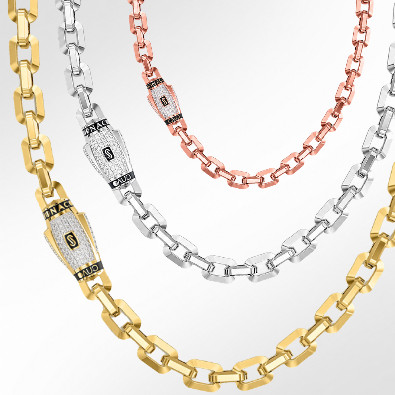 Men's Necklace - Monaco Chain CAVO Pavé Lock