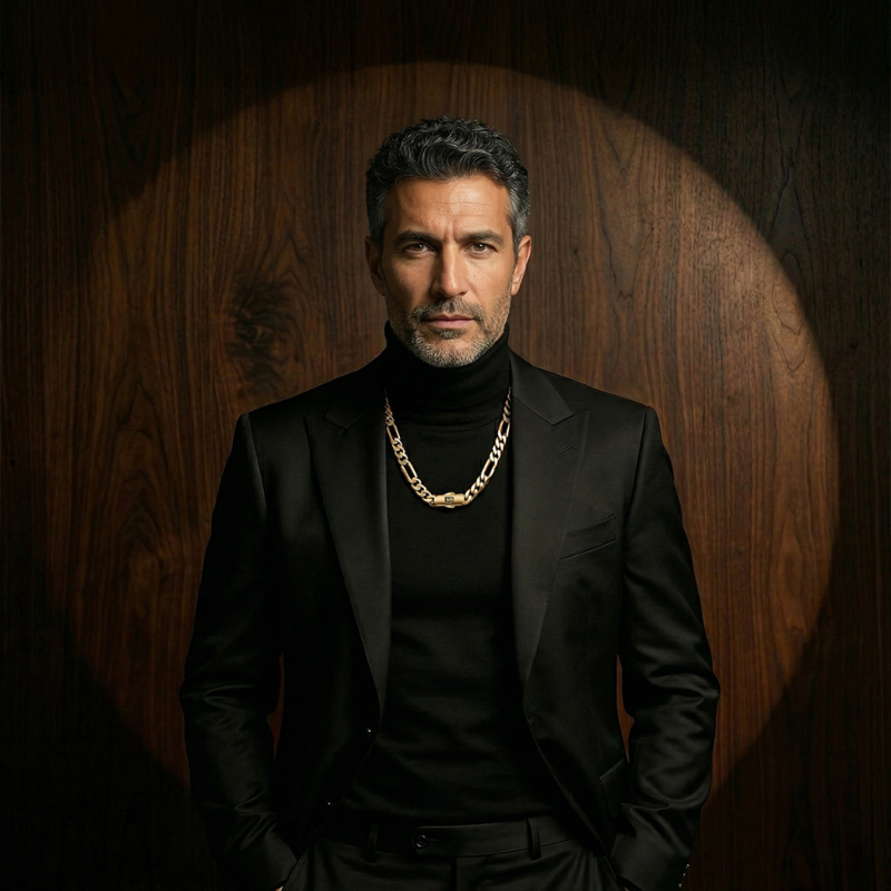 Men's Necklace - Monaco Chain FIGARO Plain