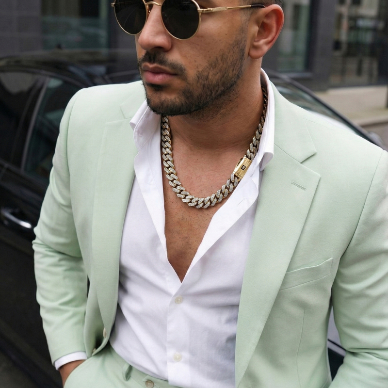 Men's Necklace - Monaco Chain CLASSIC Diamond Cut