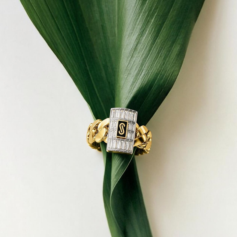 Anillo De Mujer - Monaco Chain CLASSIC Baguette Lock