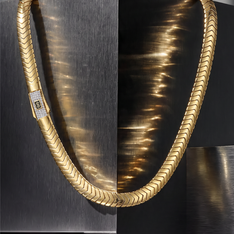 Women's Necklace/Choker - Monaco Chain MERM Pavé Lock