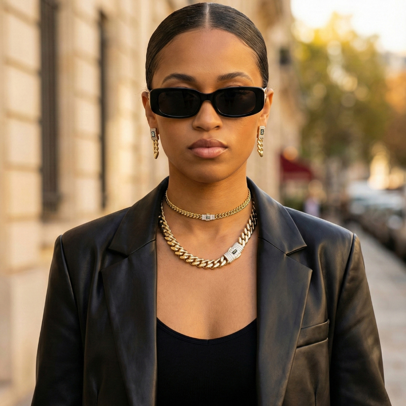 Collar/Gargantilla De Mujer - Monaco Chain CLASSIC Baguette Lock