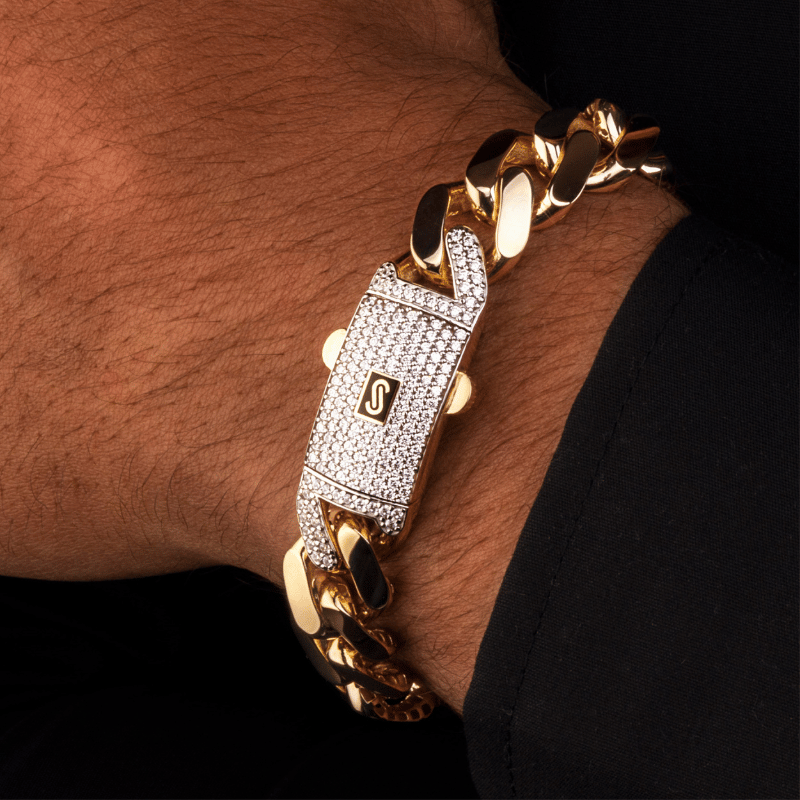 Pulsera De Hombre - Monaco Chain CLASSIC Pavé Lock