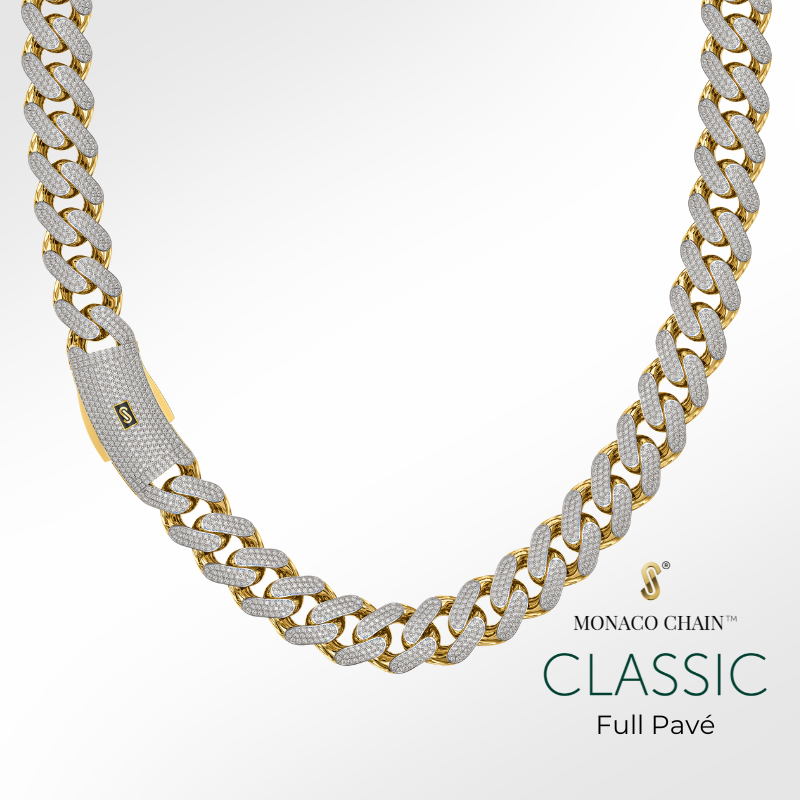 Men's Necklace Monaco Chain CLASSIC Full Pavé