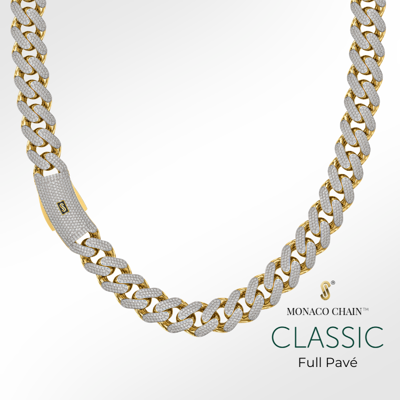 Men's Necklace - Monaco Chain CLASSIC Full Pavé