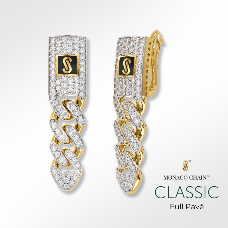 Earrings - Monaco Chain CLASSIC Full Pavé