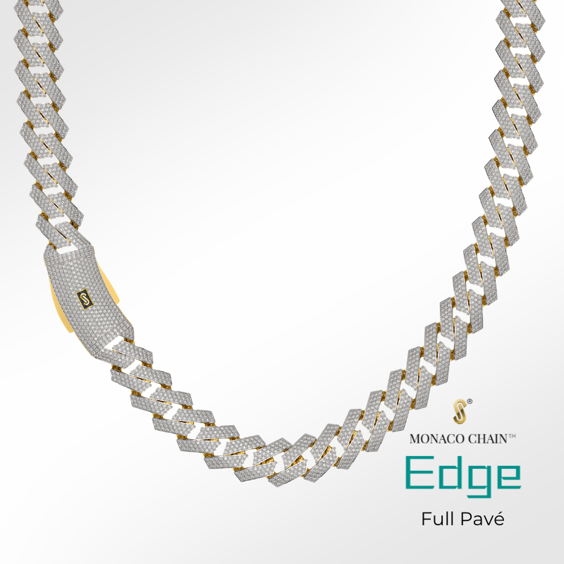 Women's Necklace/Choker - Monaco Chain EDGE Full Pavé