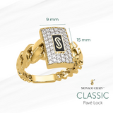 Women's Ring - Monaco Chain CLASSIC Pavé Lock