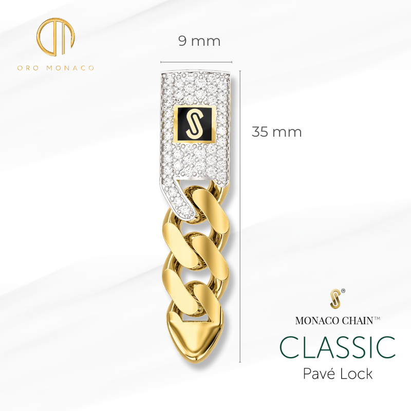 Earrings - Monaco Chain CLASSIC Pavé Lock