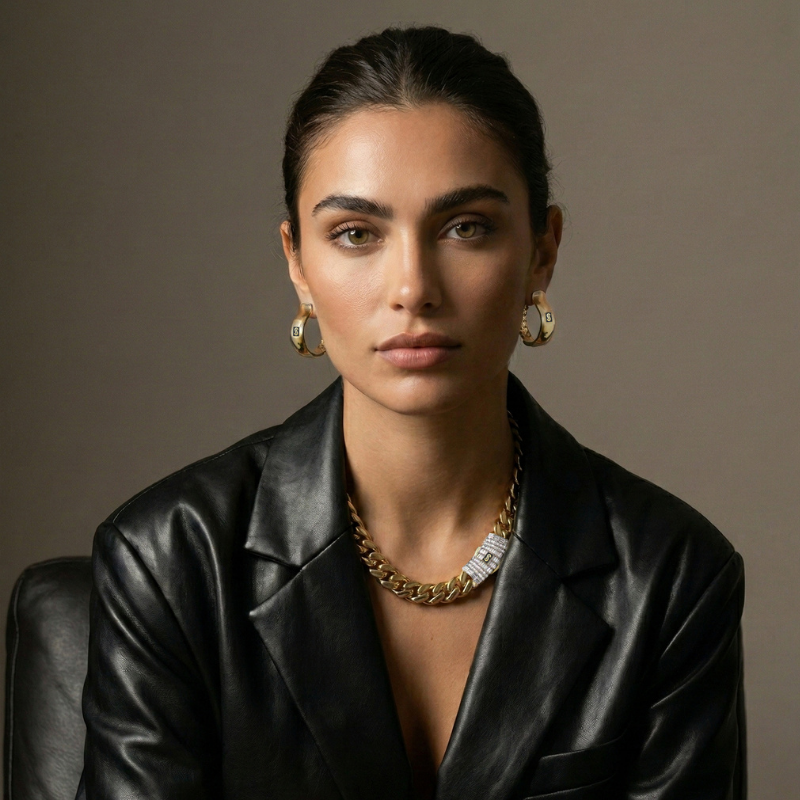 Women's Earrings - Monaco Chain HOOP Plain