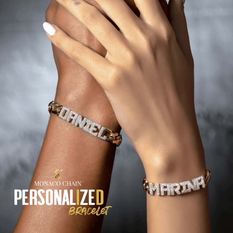 Monaco Chain Personalized ID Bracelet 9.5 mm 7.0 10K