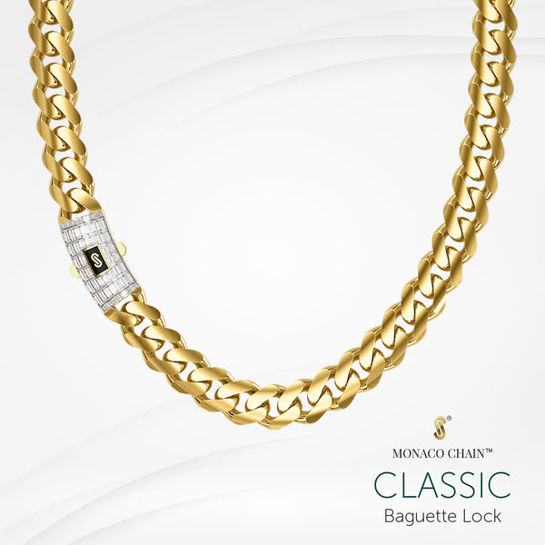 Women's Necklace/Choker - Monaco Chain CLASSIC Baguette Lock