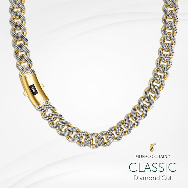 Men's Necklace - Monaco Chain CLASSIC Diamond Cut