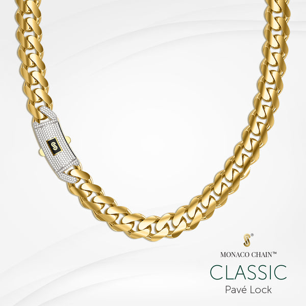 <tc>Collar de hombre - Monaco Chain CLASSIC Pavé Lock</tc>