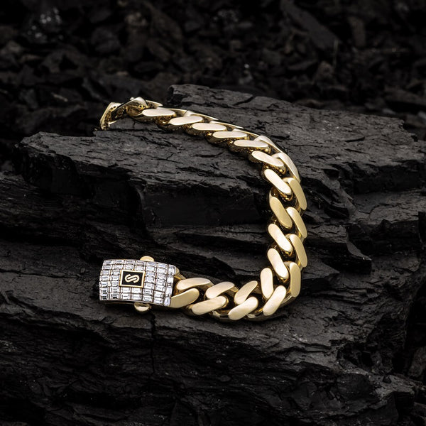 Men's Bracelet - Monaco Chain CLASSIC Baguette Lock - Oro Monaco