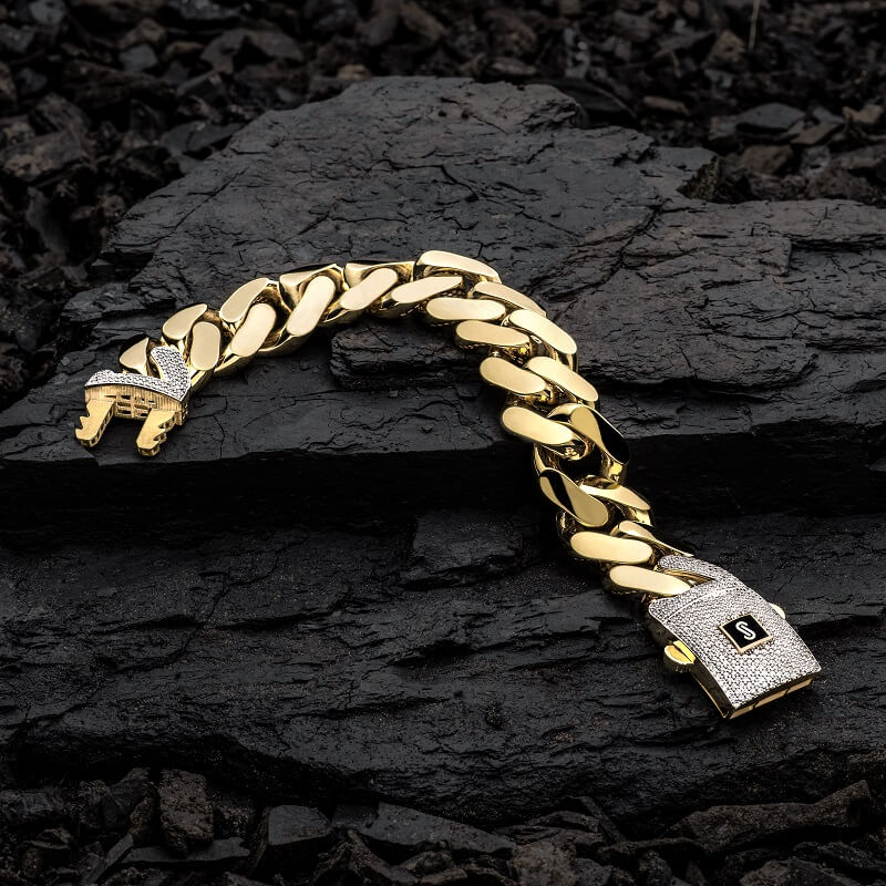 Pulsera De Hombre - Monaco Chain CLASSIC Pavé Lock