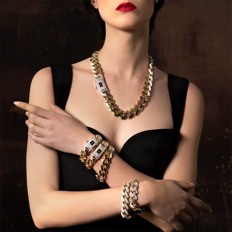 Collar/Gargantilla Mujer -  Monaco Chain CLASSIC Pavé Lock