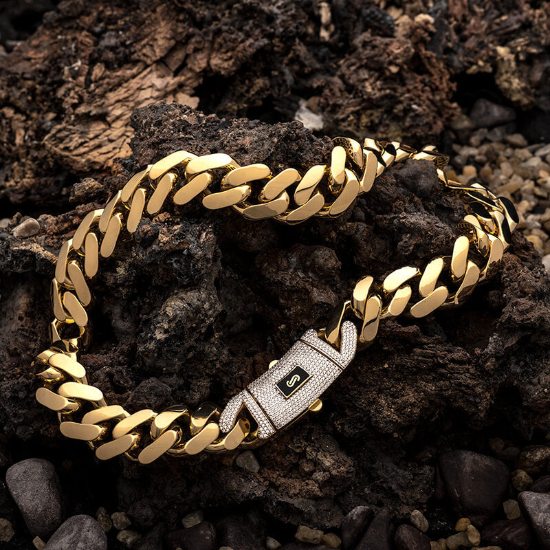 Collar de hombre - Monaco Chain CLASSIC Pavé Lock